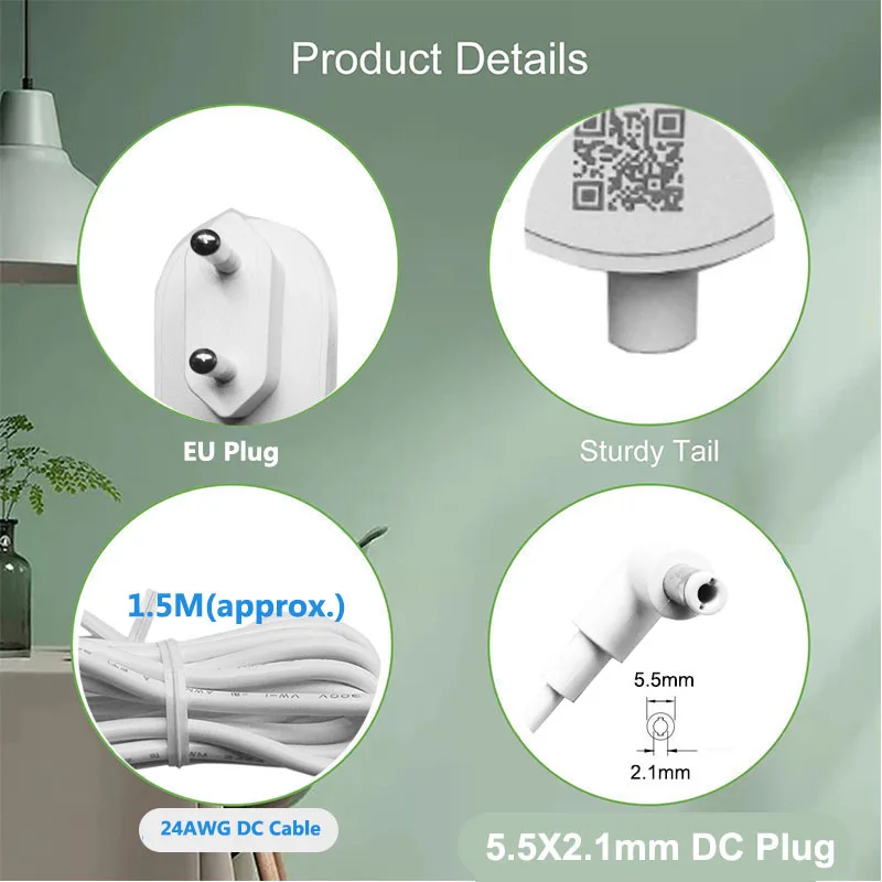Power Supply Adapter for Dreame Stick Vacuum V20 V20 Pro Dreame vacuum charger Power Cord for Dreame T20 V10 V11 V12 T10 charger