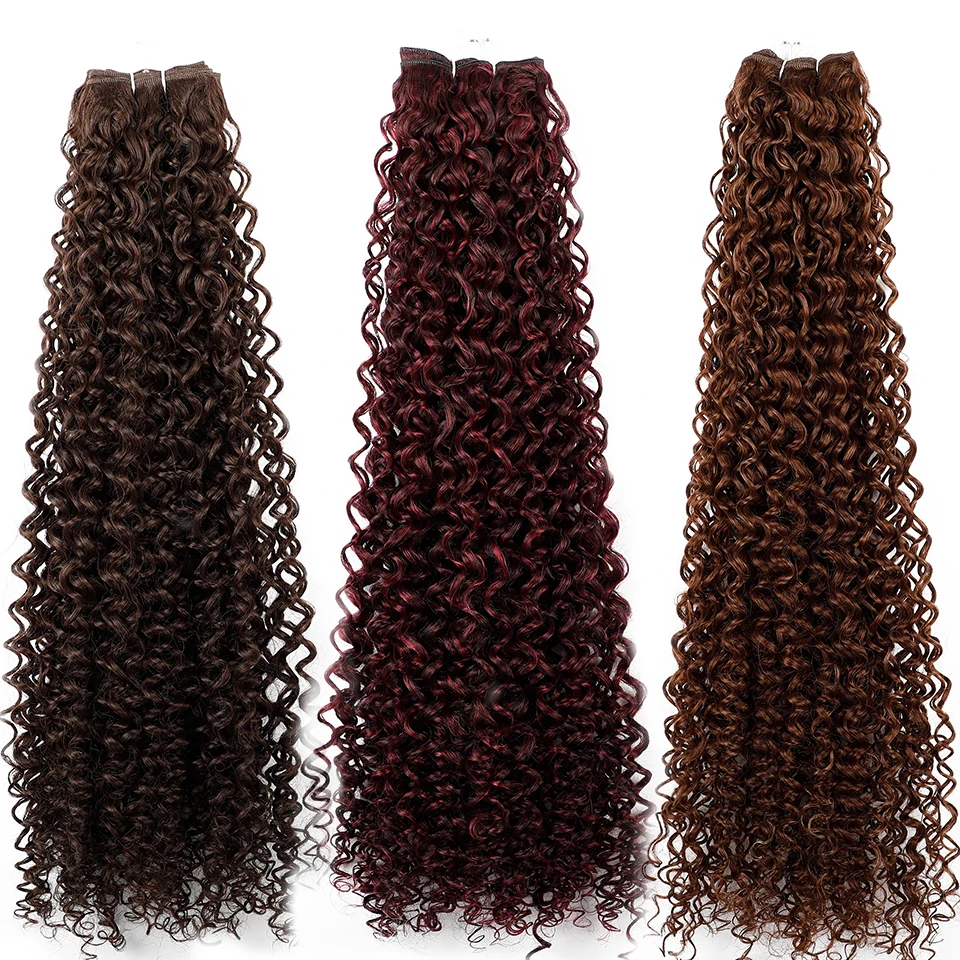 

26" 100g/pc Kinky Curly Synthetic Hair Extensions Bio Human-Like Heat Resistant Fiber Soft Natural Curly Fake Hair Weave Bundles