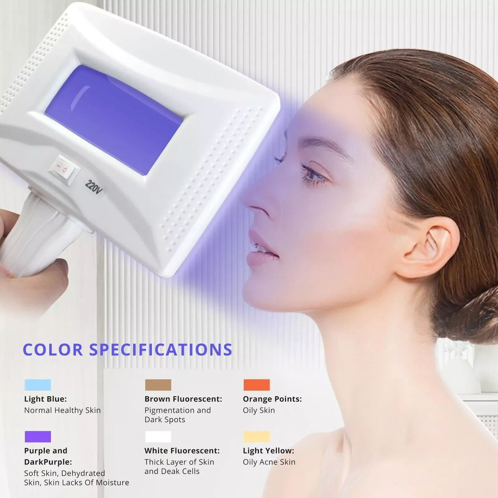 Portable Woods Lamp Beauty Salon Spa Facial Skin Care Analyzer Magnifying Lamp