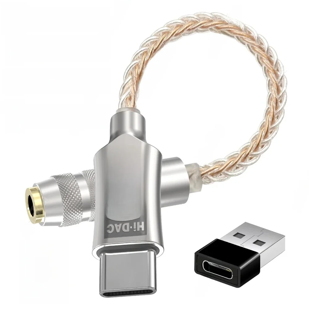 ALC5686 USB-C auf 3,5mm Audio-Adapter Kopfhörerverstärker HiFi DAC 32bit/384Khz Audio-Decoder Typ-C Konverter für Samsung