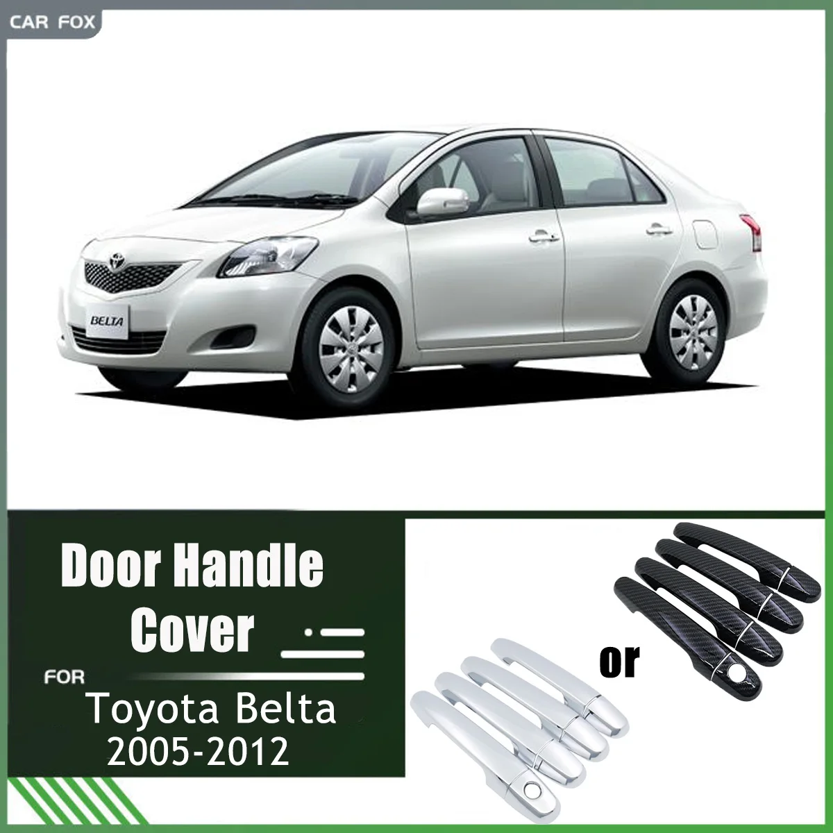 Chrome Door Handle Cover Trim for Toyota Belta XP90 2005-2012 2006 2007 2008 2010 Car Accessories Cover Stickers ABS Styling