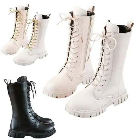 Girls Cosplay Long Boots Leather Boot Shoe Roleplay Boots for Girls Halloween Carnival Roleplay Cosplay Party Props White Boots