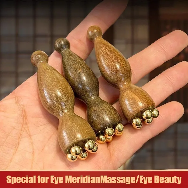 

3-х шт. латунная палочка для массажа глаз лотоса, инструмент Гуа Ша для лица, ручной инструмент для релаксации глаз и точечного массажа меридиана