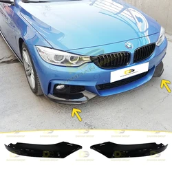 B.M.W 4 Series F32 F36 M Tech 2014 - 2020 Front Bumper Corner Flaps Extension Left and Right Piano Gloss Black Plastic