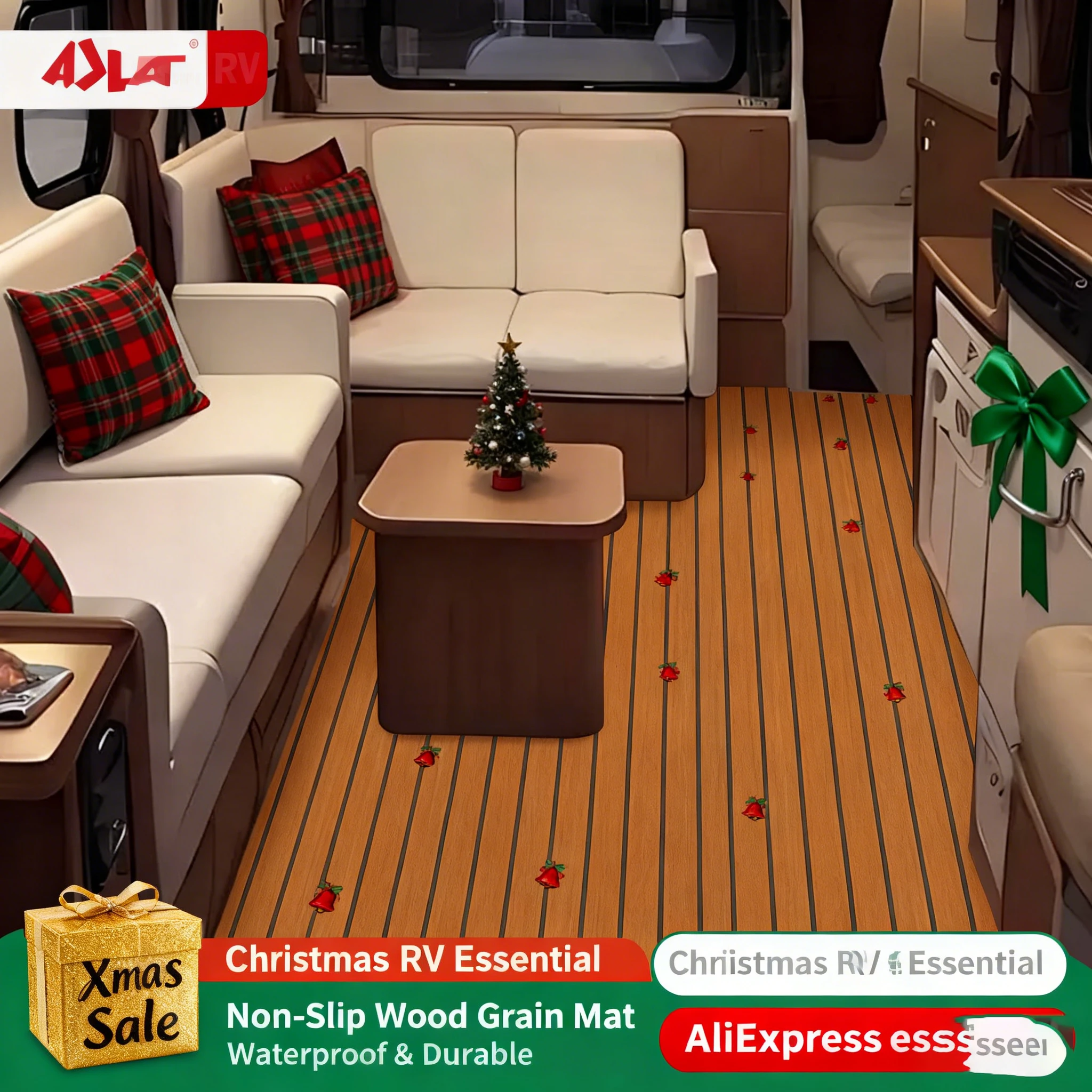 

Eva Foam Faux Teak Boat Decking Matte Brown Deck Sheet Yacht Anti-Slip Mat Self Adhesive Vehicle Pad 900x2400x6mm Christmas Sale