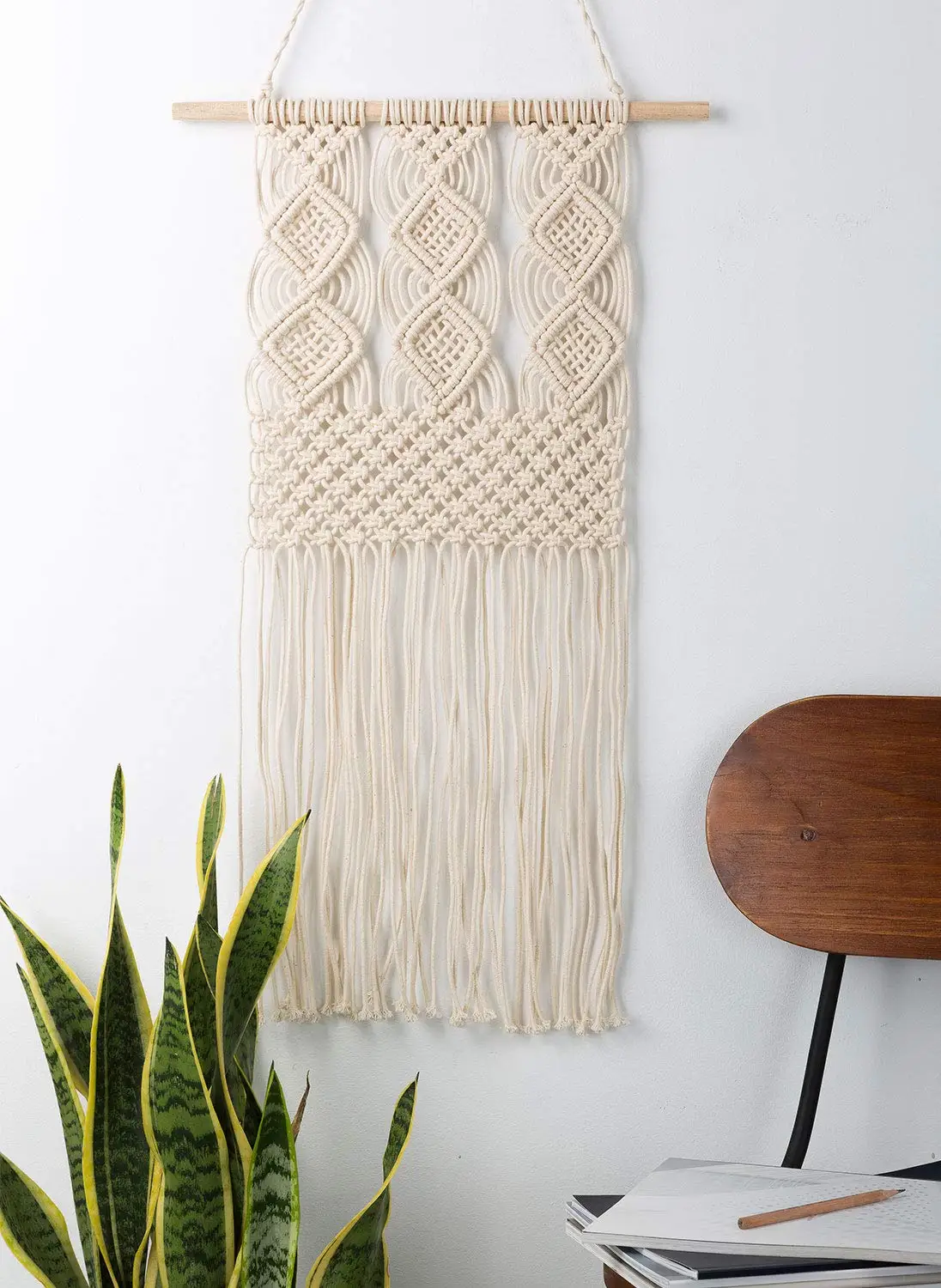 

Macrame Wall Hanging Woven Tapestry Wall Decor Beige
