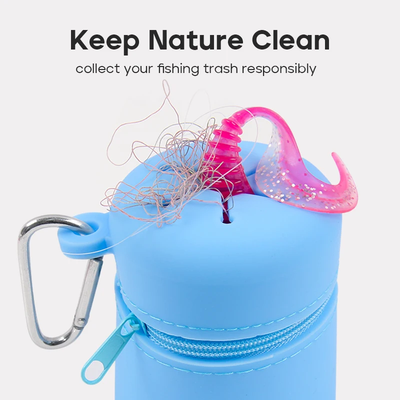 LETOYO 53g سلة المهملات المحمولة سيليكون الحقيبة لصيد الأسماك في الهواء الطلق حبوب اللقاح حماية حلقة تسلق أدوات التخييم في الهواء الطلق