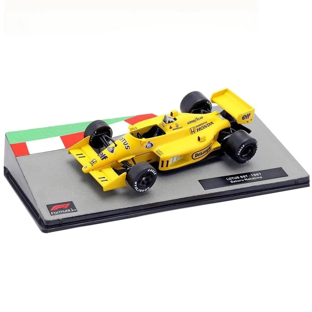 Salvat-Voiture grand prix de course automobile internationale, sur circuit, pilote japonais, chaise à l'échelle 1:43, aspiration d'atterrissage, vitrine et base d'identification, moulé sous pression, 1987