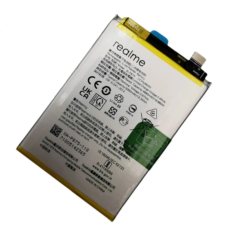 100% Original 5000mAh BLP875 Battery For OPPO Realme 9 5G/Q5i/Q3S/C55 NFC/Narzo 50/ V23 Batteries With Free Tools