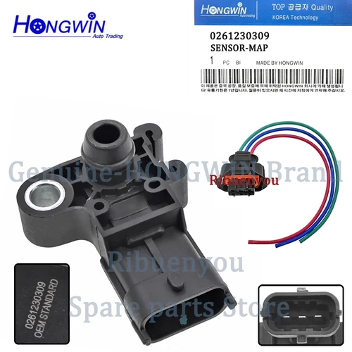Imagen 1 del producto Sensor de mapa de presión para coche, accesorio para Volvo V40 2 0261230309 Mazda Citroen Peugeot Ford Transit Escape AG919F479AB 2014, 3bar, 0261230453