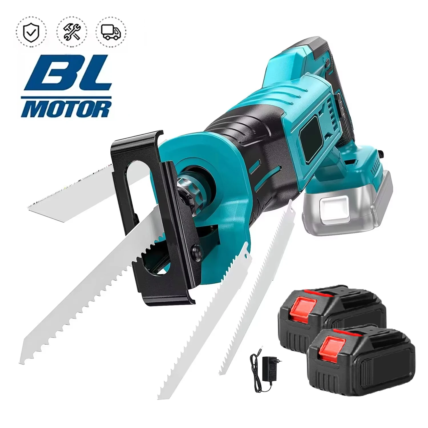 Brushless Cordless Electric Reciprocating Saw Variable Speed 3200 SPM Wood Metal Wood Cutting Electric Saw for Makita 18VBattery