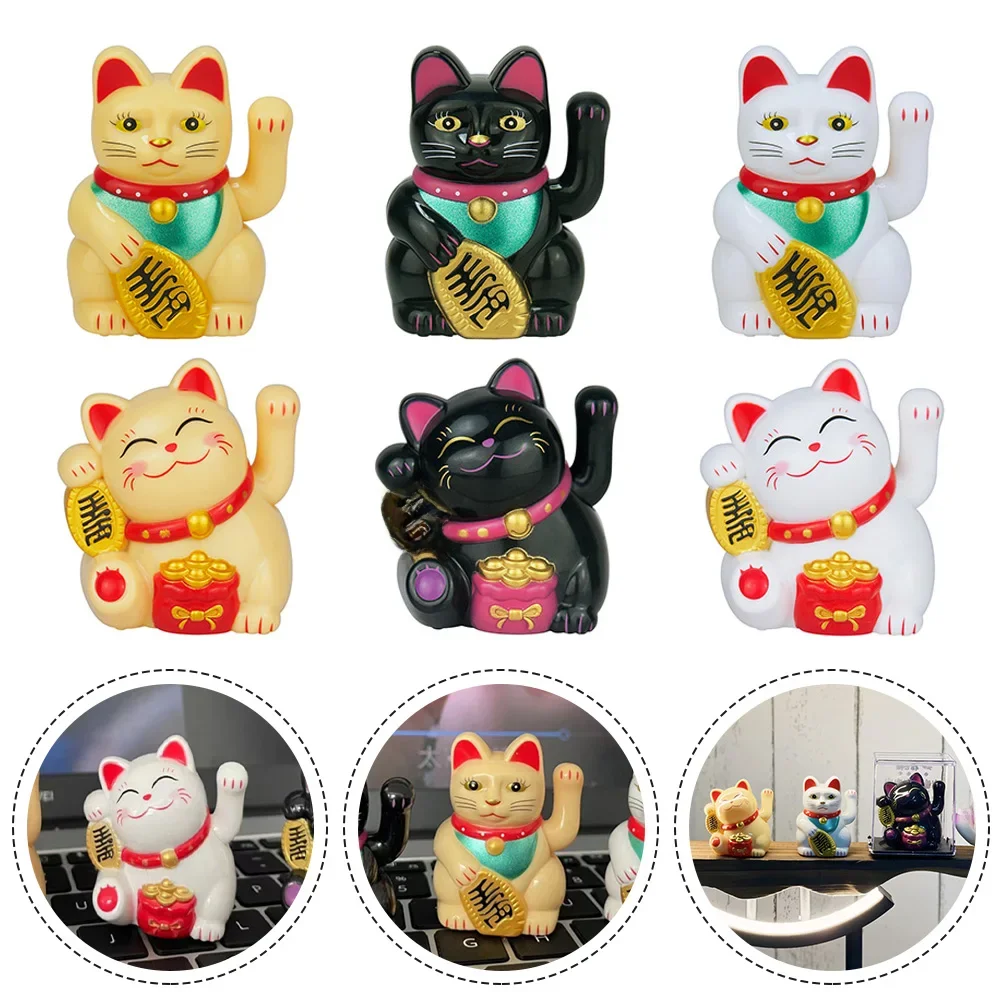 Chat ondulé automatique à énergie solaire, chat porte-bonheur pour décoration de bureau, ornement de voiture, cadeau d'anniversaire, décoration de la maison