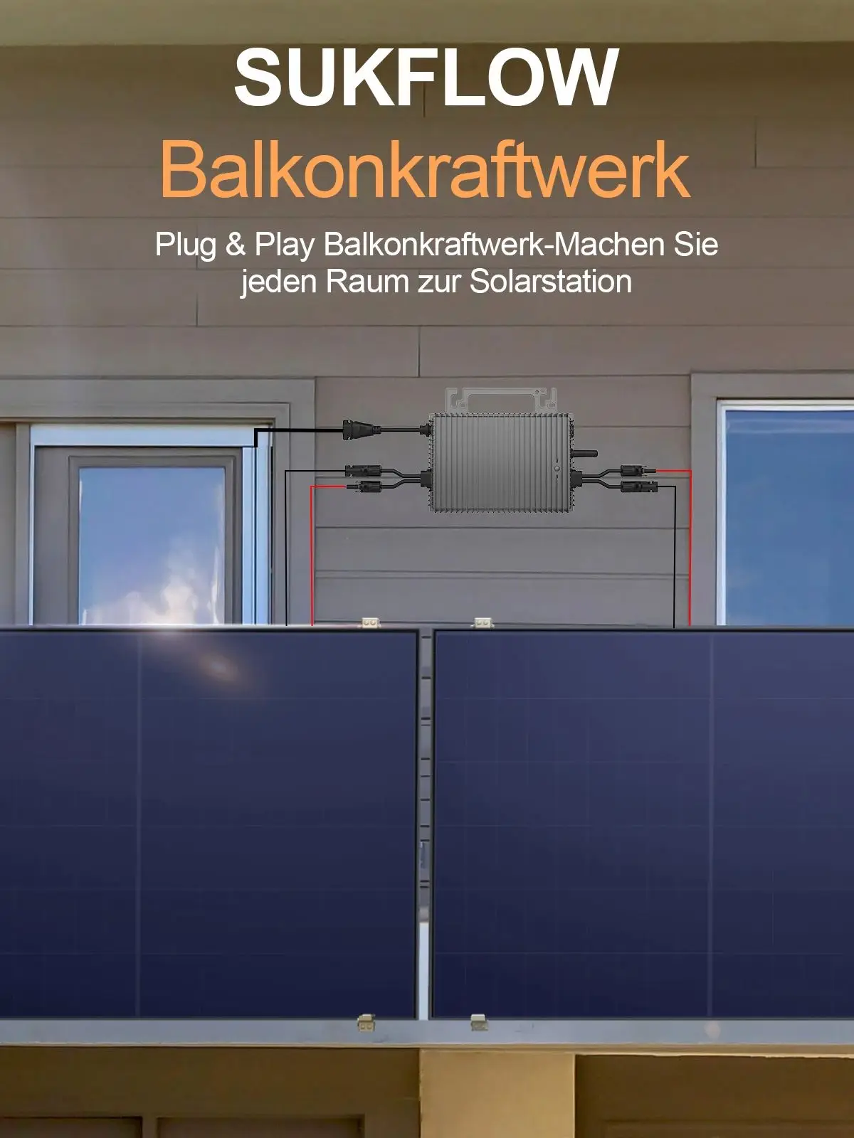 Sukflow 1200W Netzgekoppelter Mikrowechselrichter 2026 Neuerscheinung mit WLAN-App-Steuerung DC zu AC Wasserdichter Solarwechselrichter für 60V PV-Systeme
