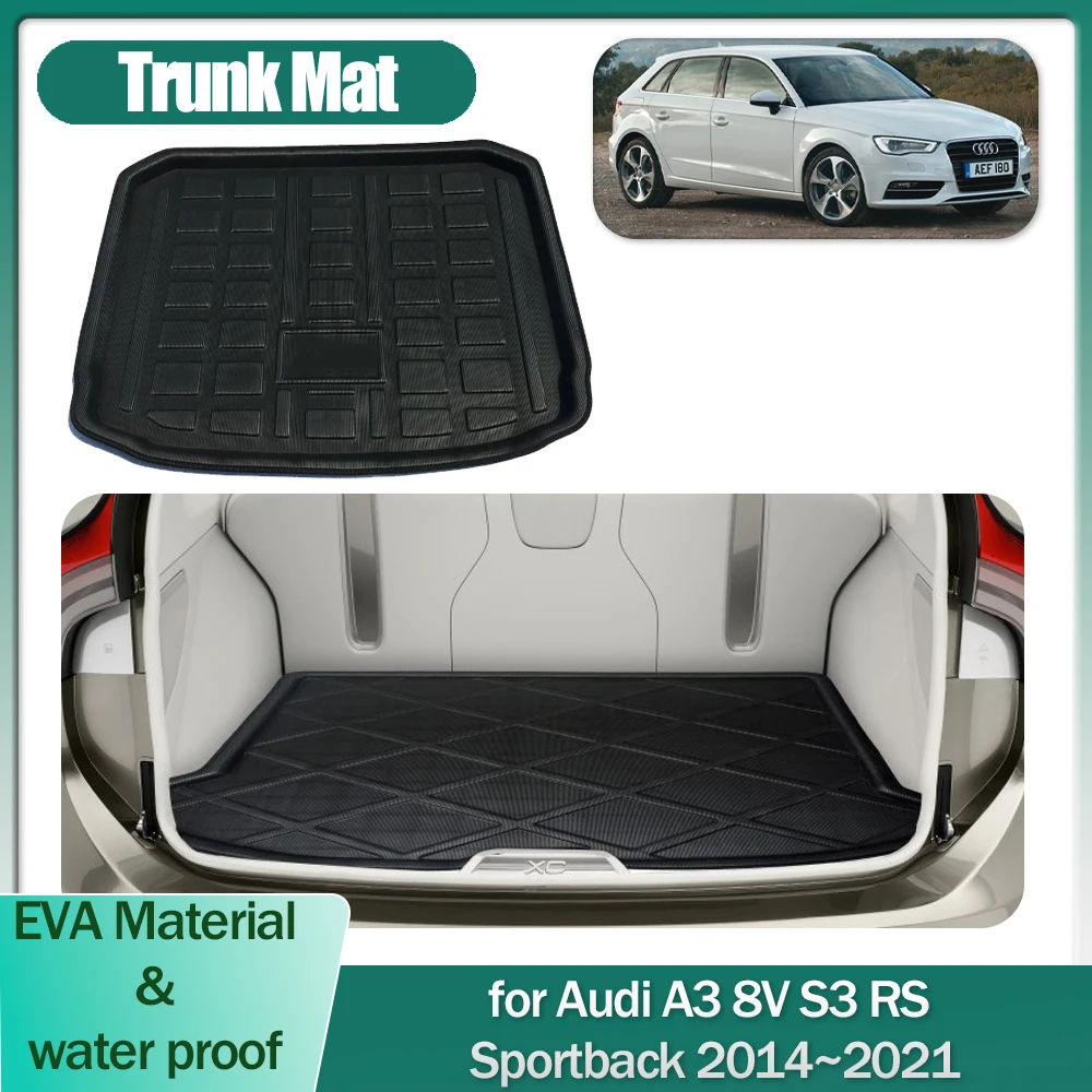 

Коврик для багажника автомобиля для Audi A3 8V S3 RS Sportback 2014 ~ 2021, 2015 2016 2017 2018 2019 2020 подкладка для багажника, напольный коврик, водонепроницаемый чехол, аксессуары