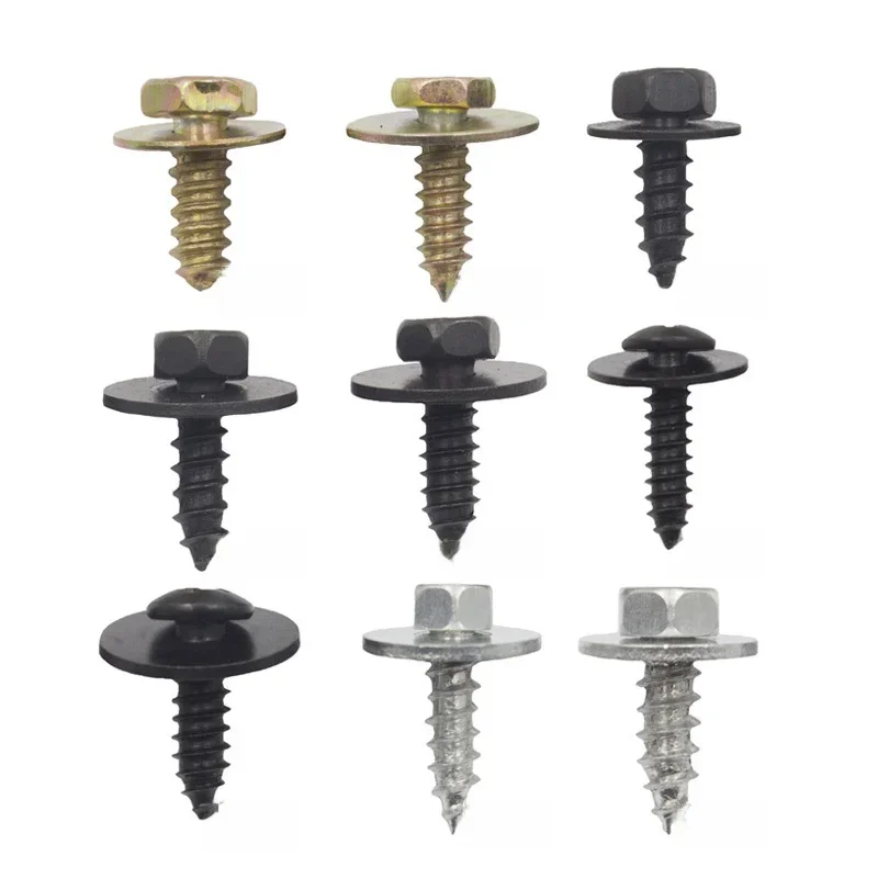 10 sztuk mieszane śruba błotnika nadwozia samochodu 5mm 5.5mm 6mm 6.3mm metalowa śruba samogwintująca nit śruba mocująca — zdjęcie 2