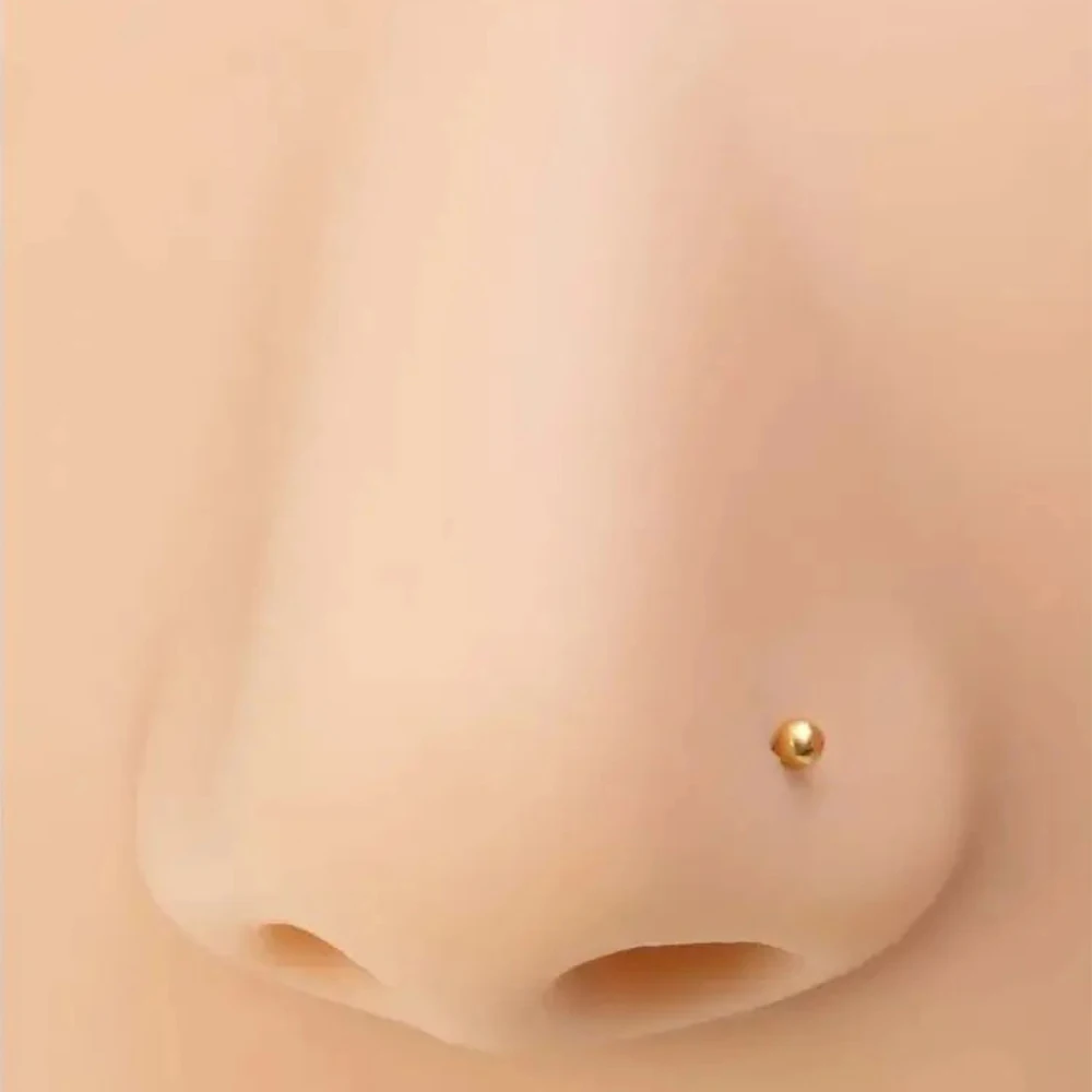 5pcs/set Fashionable Ball Decor Nose Stud Stainless Steel For Women Men Nose Piercing Needed Septum Body Jewelry