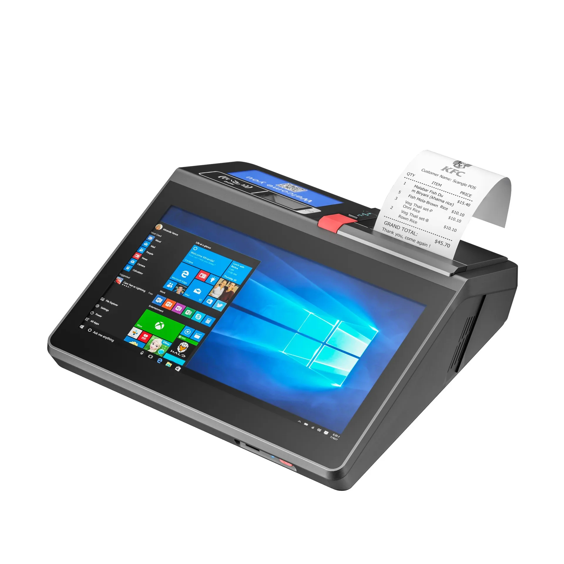 11.6 inch POS machine, POS terminal machine with android or windows OSD, 80mm printer (optional 2D scanner, 4.3\