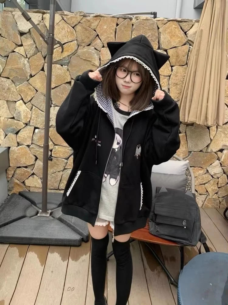 เสื้อฮู้ดซิปแขนยาวลายการ์ตูนญี - Vintage Zip Hoodie บทวิจารณ์และราคา