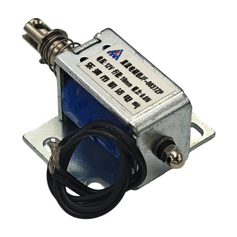 JF-0837ZP Push Type Open Frame Solenoid Electromagnet Industrial Strength DC 12V/DC24V for Automation And Control