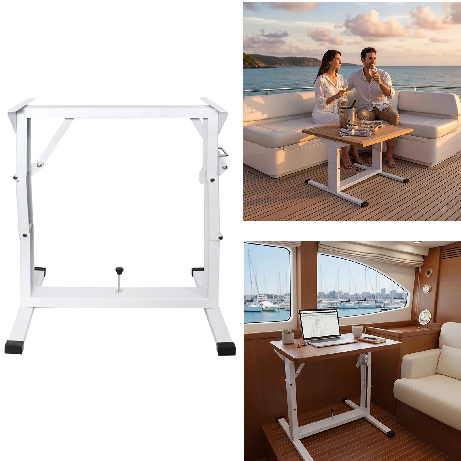 

RV Adjustable Folding Table Stand Bed Frame,Height Adjustment Range 30-70 cm for Camper Van, Motorhome, Yacht Travel Trailer