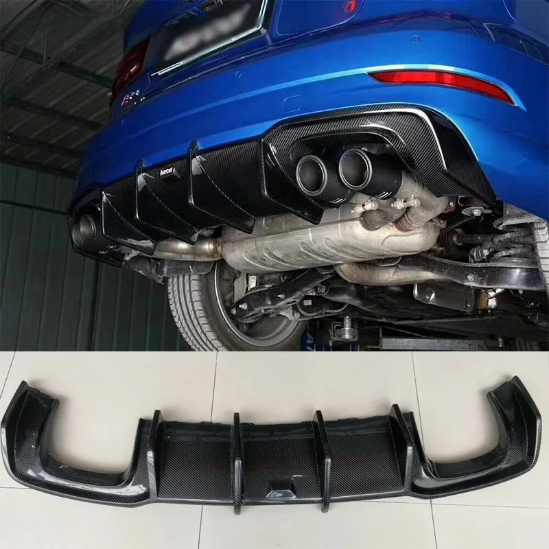 Dyfuzor tylnego zderzaka z włókna węglowego A3 S3 do Audi S3 S-Line Sedan 2017-2019 (nie pasuje do standardu A3) akcesoria samochodowe — zdjęcie 2