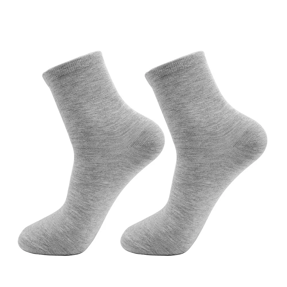 5 Pairs Pure Color High Quality Women and Men Cotton Socks Soft Breathable Antibacterial Black Business Men Socks