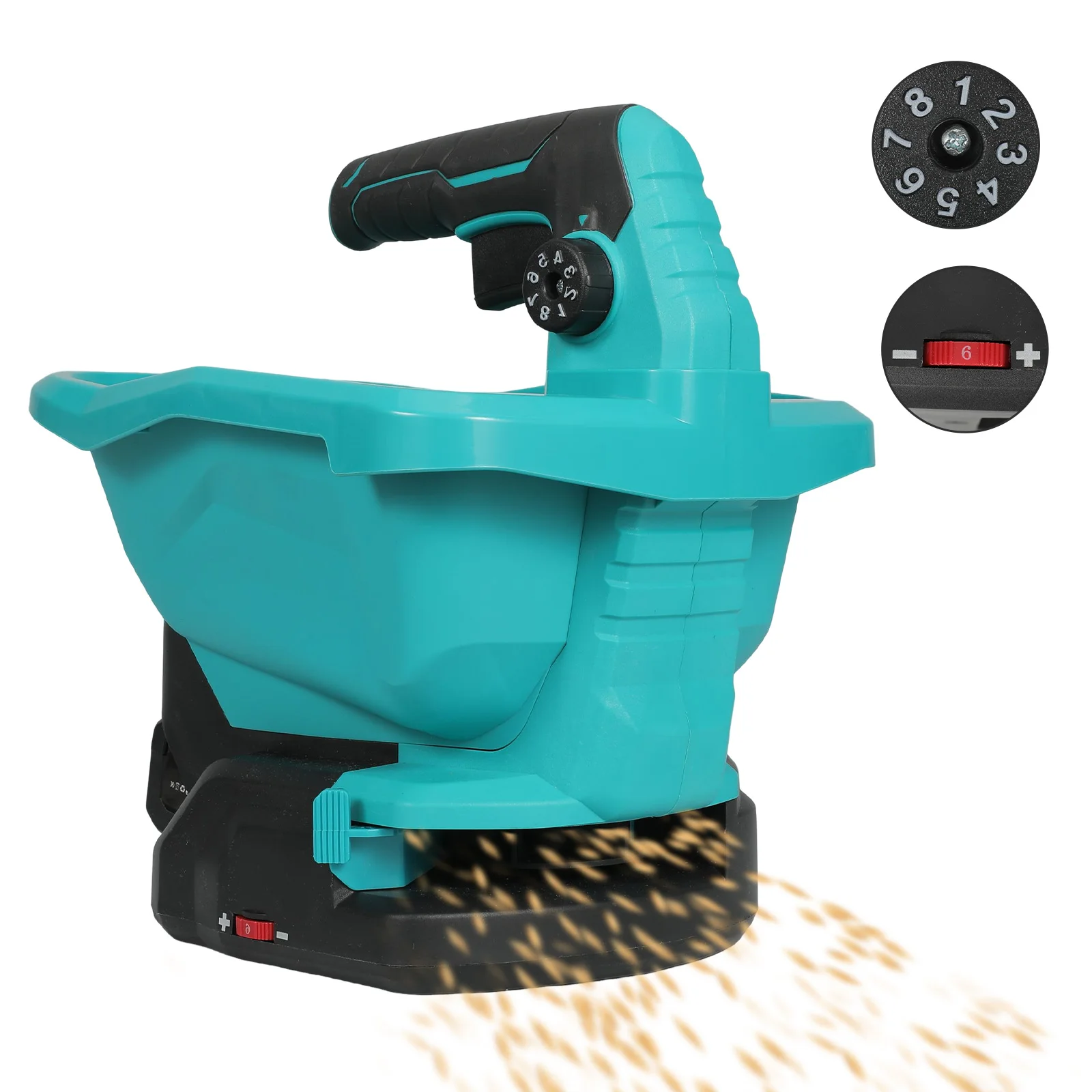 Semilla inalámbrica de 3.3L, esparcidor de fertilizante, configuración de 6 velocidades, herramienta agrícola portátil para batería Makita de 21V