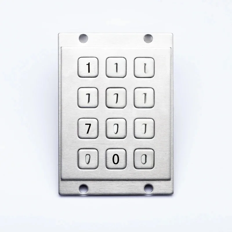 Płaskie klucze Pin Pad Industrial 12 klawiszy 4x3 metalowa klawiatura numeryczne do kontroli dostępu do szafki na telefon przemysłowy — zdjęcie 2