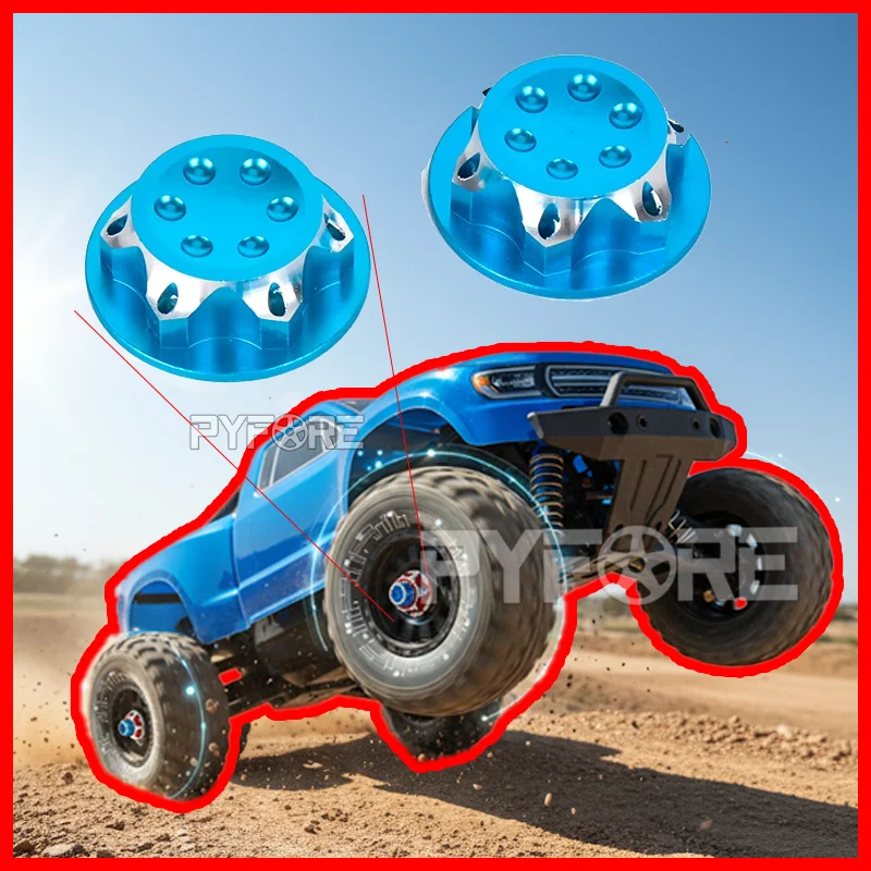 

4Pcs 17mm Rc Car Lock Nuts Dustproof Aluminum Wheel Nuts for 1/8 1/7 Buggy Monster Truck Short Course Truck Accessories