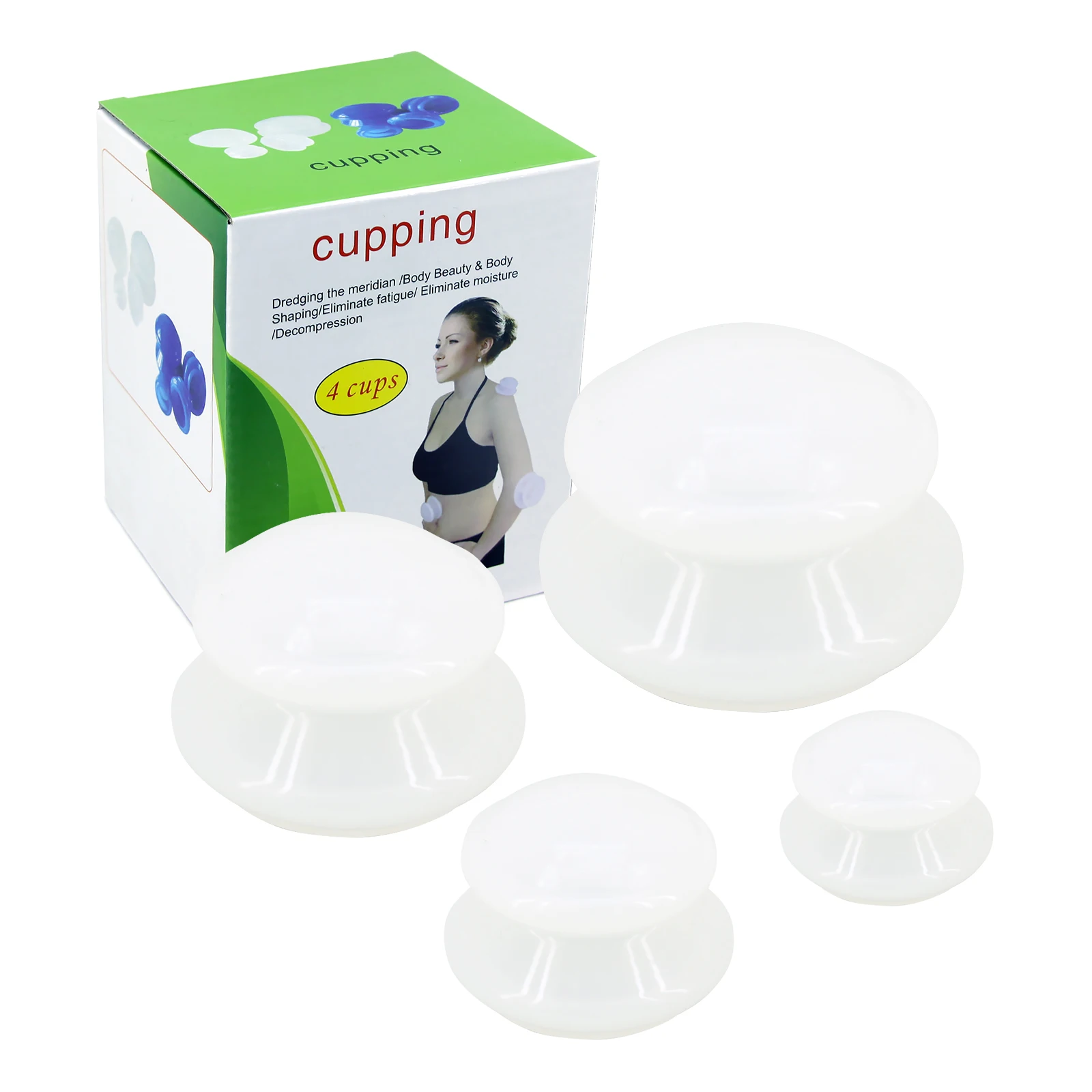 

4 Sizes Silicone Cupping Therapy Sets ,facial Cupping Set for Face and Neck Vacuum Suction Cupping Set Massage Therapy Cups