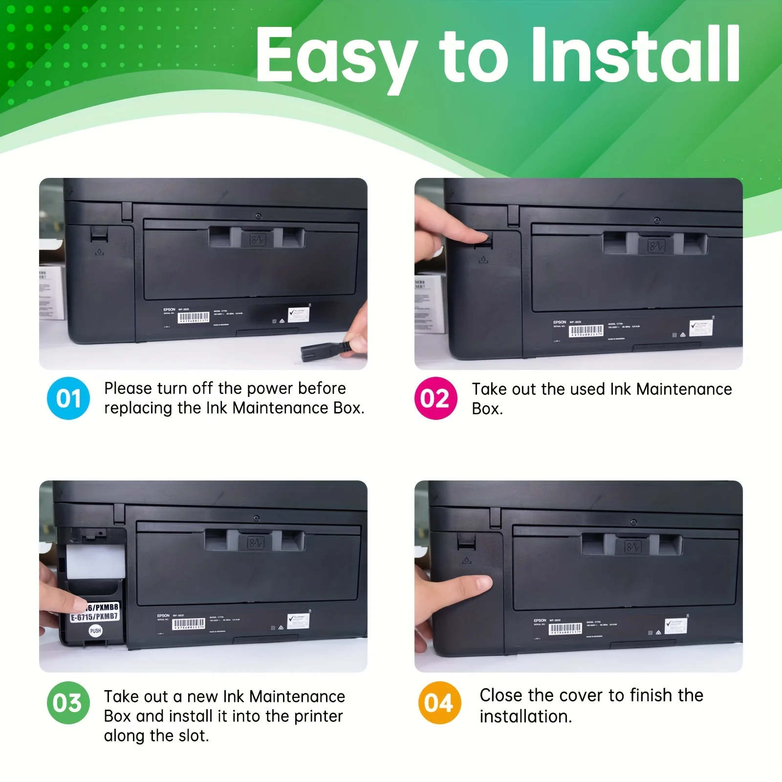 صندوق صيانة إبسون t6716 t6715 لإبسون WF-4720DWF WF-C5210DW WF-C529R EC-4020 WF-M5299 PX-M780F WF-C5790a