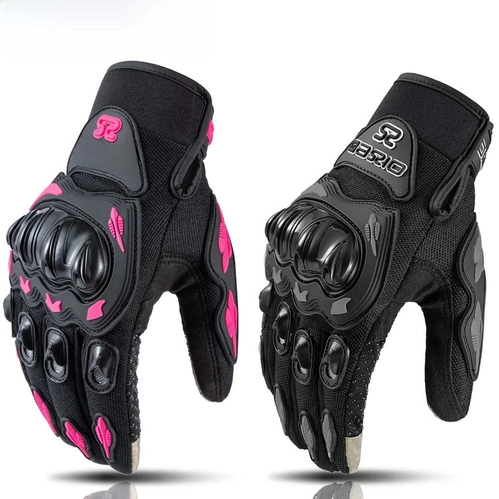 Dame Rosa Schwarz Motorrad Handschuhe Frauen Sommer Mesh Atmungsaktive Motocross Motorrad Moto Racing Handschuhe Touchscreen Handschuhe Männer