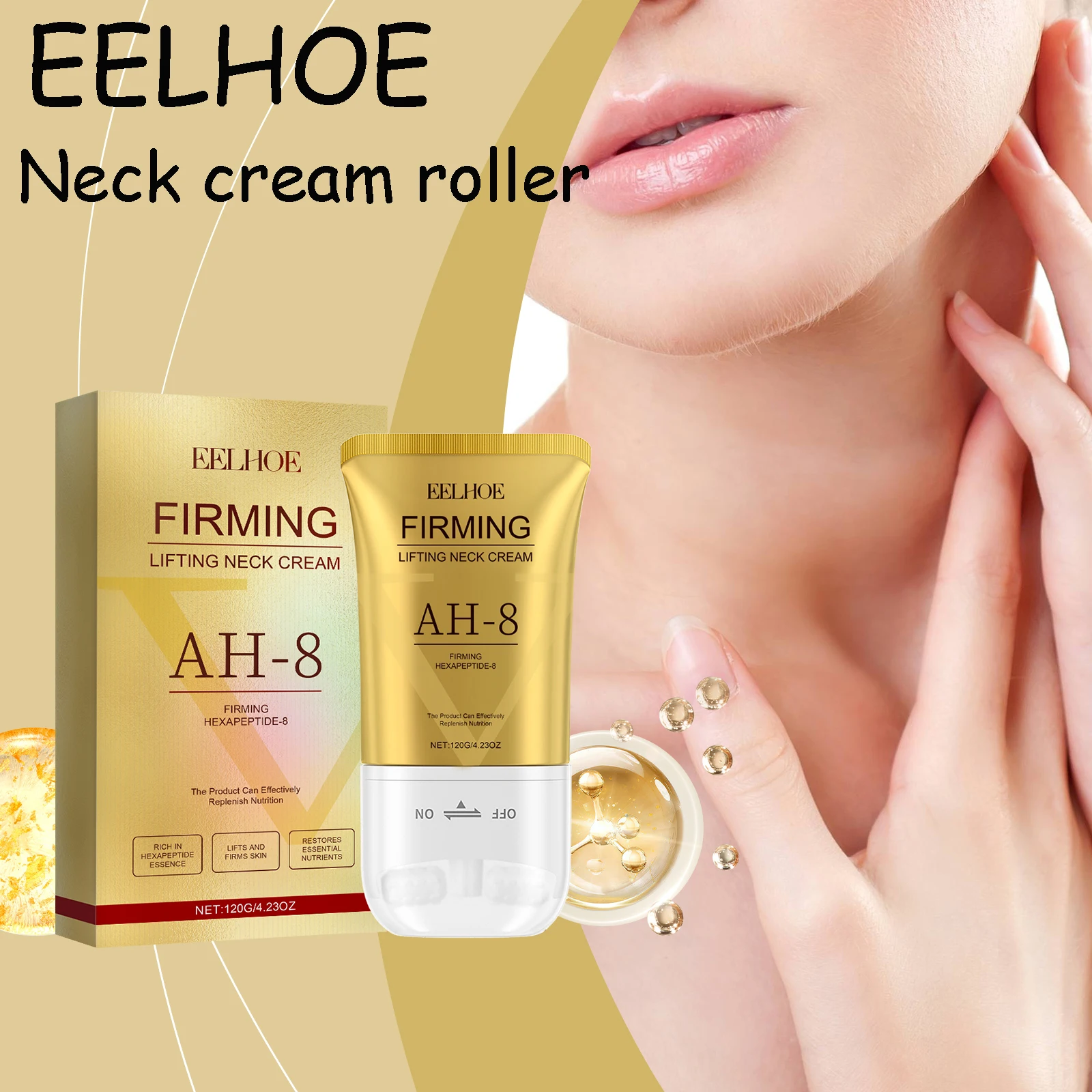 

EELHOE Neck Care Cream Roller Moisturizing Fade Fine Lines Lifting Reduce Sagging Enhance Smoothness Softening Neck Care Cream