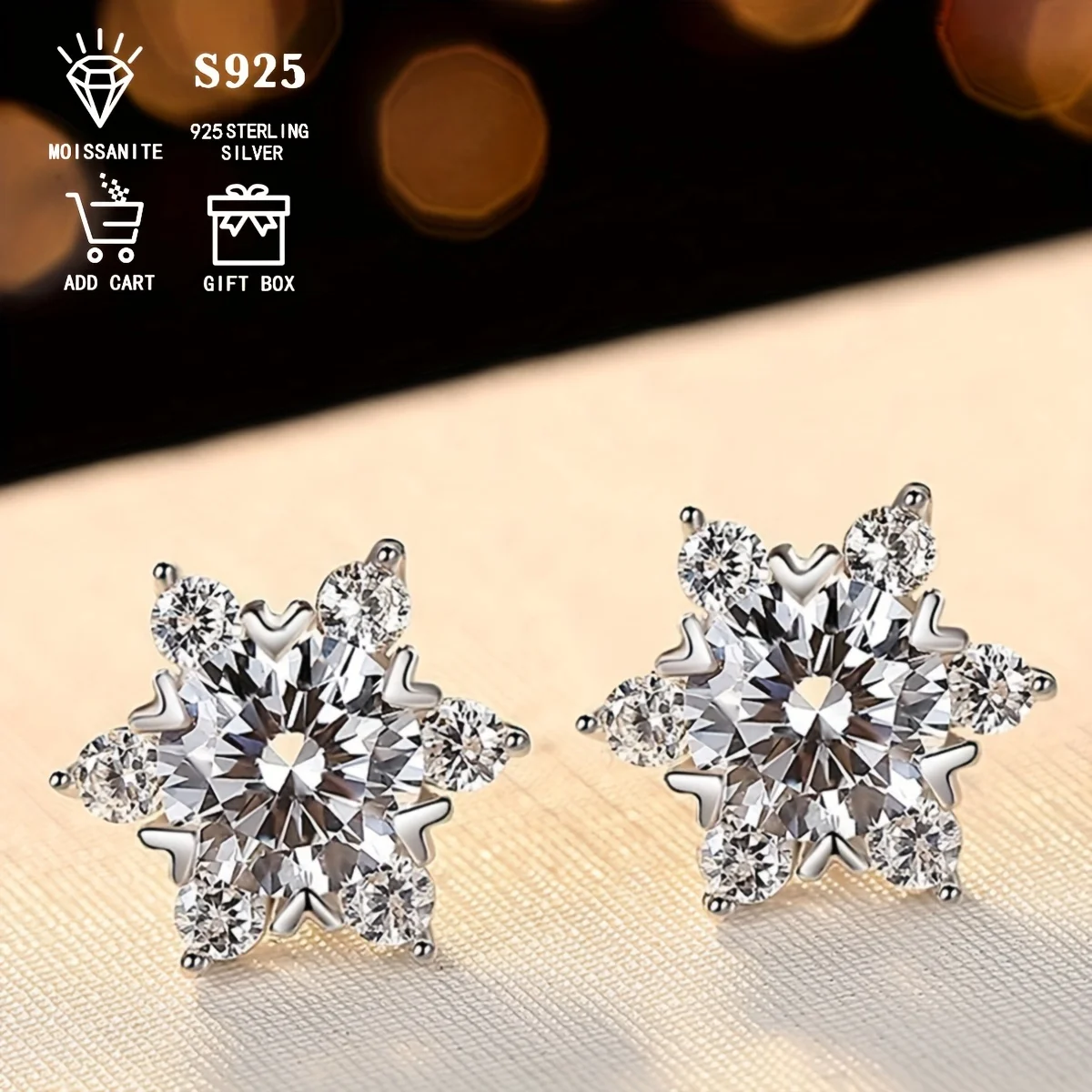 

Серьги из стерлингового серебра S925 1 карат * 2/0,5 карата * 2 муассанита с шестиконечной звездой и бриллиантами для женщин, модные и роскошные