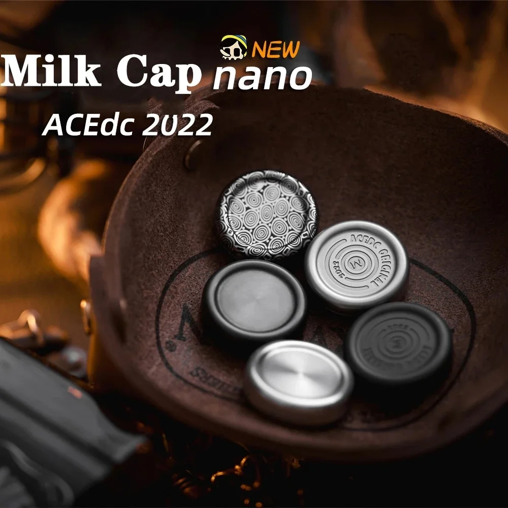 ACEdc Milk Cap Haptic Coins Mini Nano 2022 Engraving New Metal Toy Decompression Toy EDC Gyro Tide Play Gift