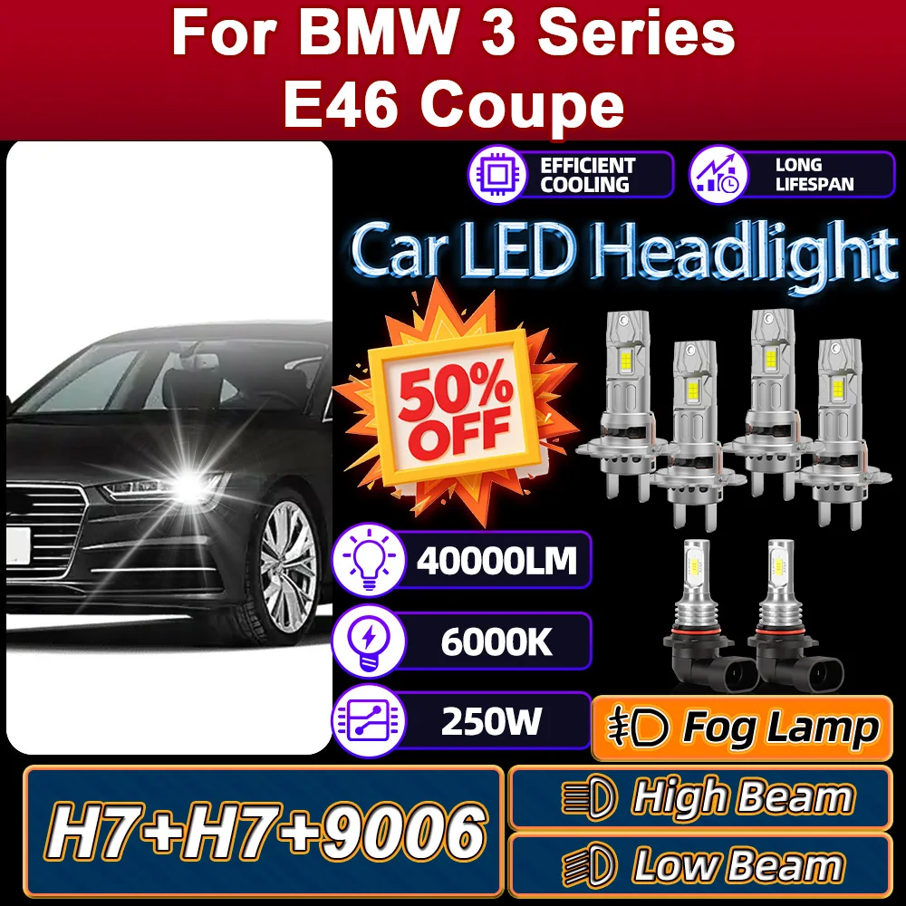 

H7 LED Headlight Ampoule 9006 Fog Lamp 250W Canbus No Error For BMW 3 Series E46 Coupe 1999 2000 2001 2002 2003 2004 2005 2006