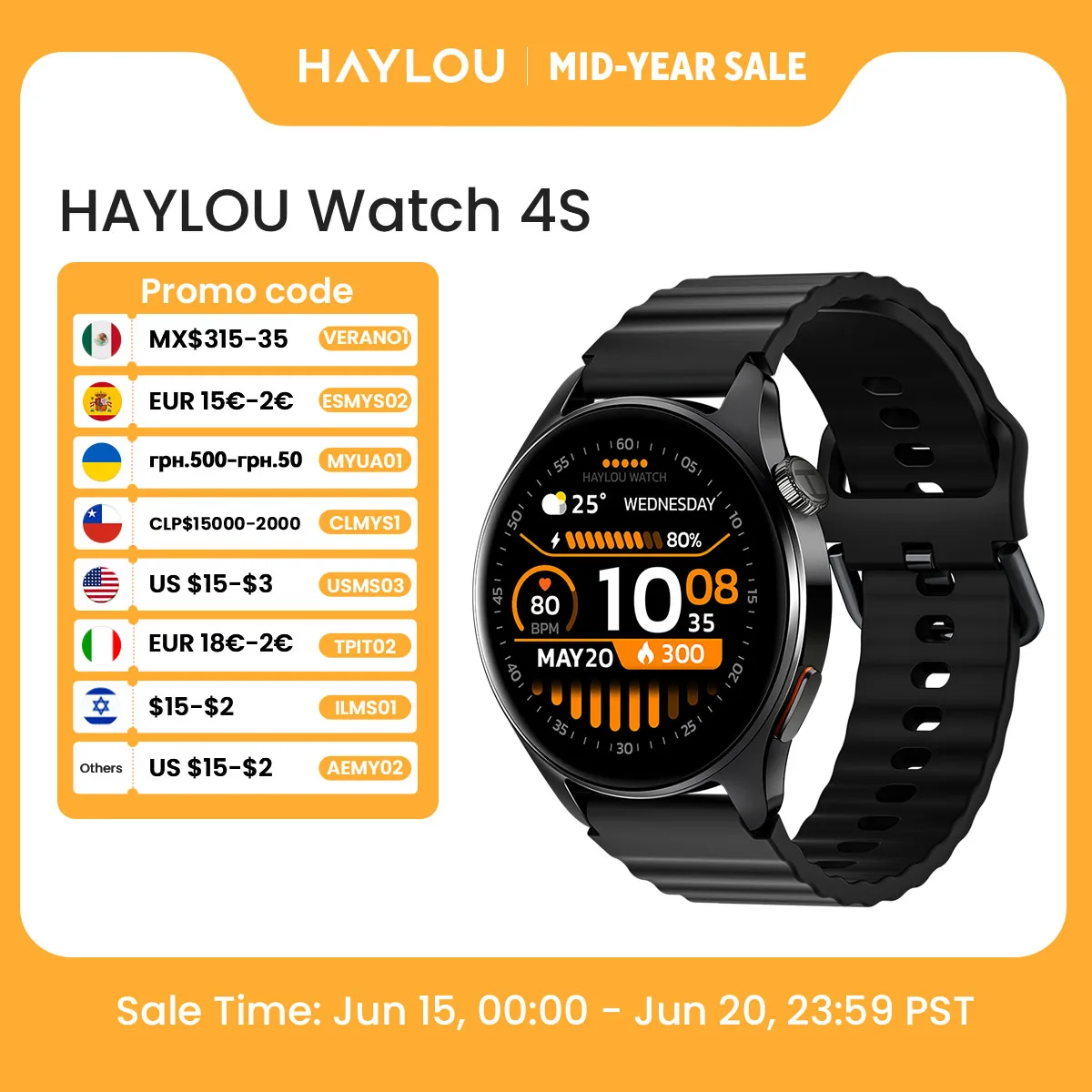 HAYLOU Watch 4S GPS 스마트워치 1.43인치 HD AMOLED 디스플레이 5 위성 GPS 포지셔닝 120가지 이...