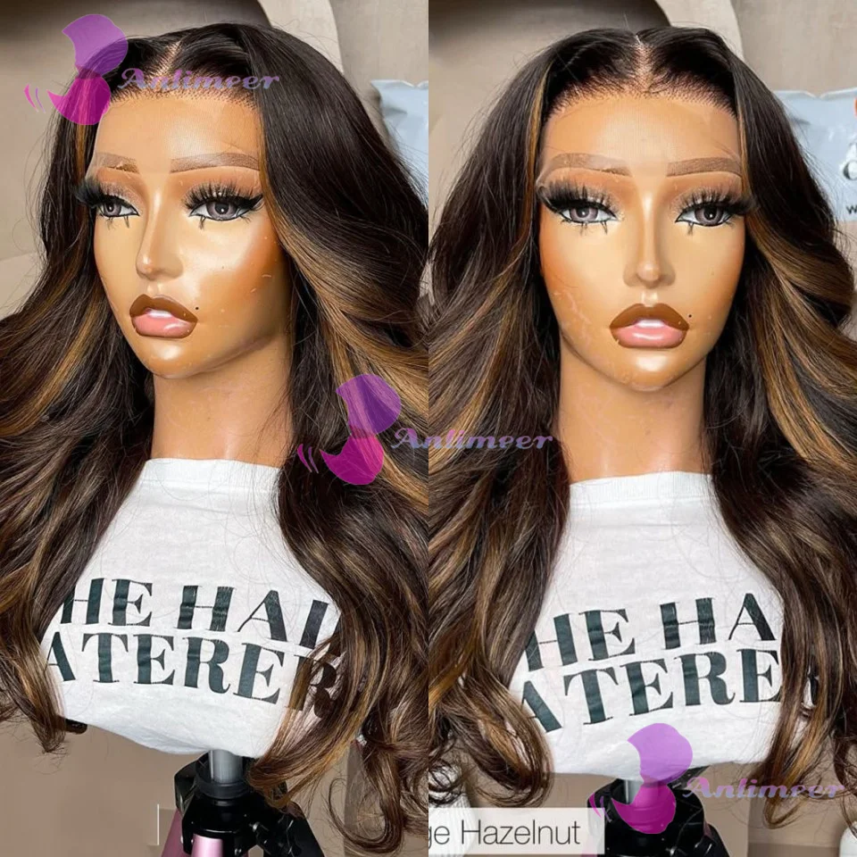 

200% Density Black Brown Highlight Balayage Human Hair Body Wavy 13x6/360 Full Lace Wigs #1b/6 Remy Brazilian 5x5 Silk Top Wigs