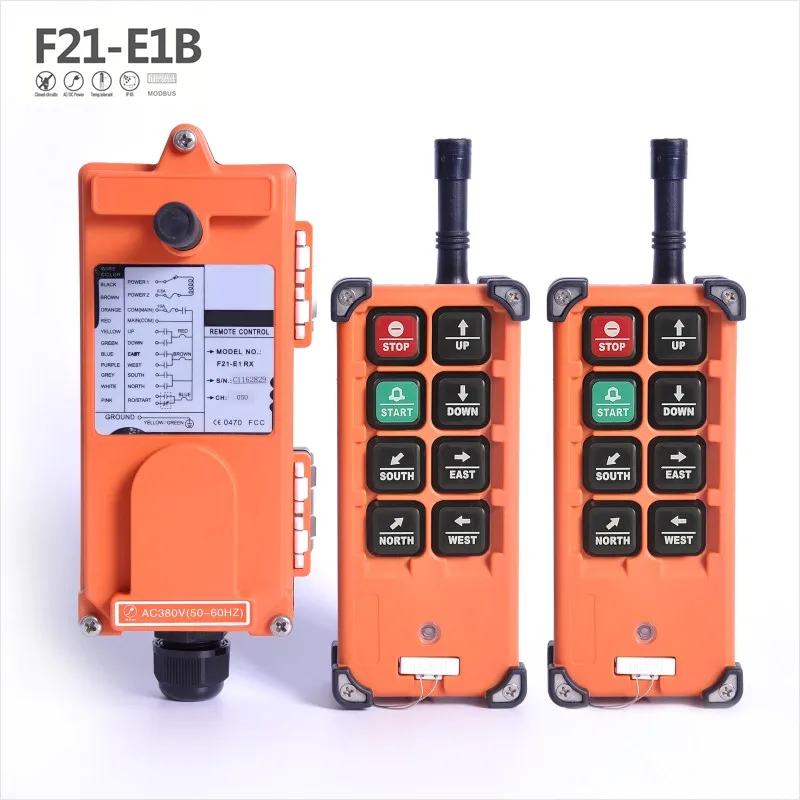 TELECRANE F21-E1B LEE Industrial Wireless Radio Single Speed 8 Buttons Remote Control 36V 220V 380V for Truck Crane Hoist