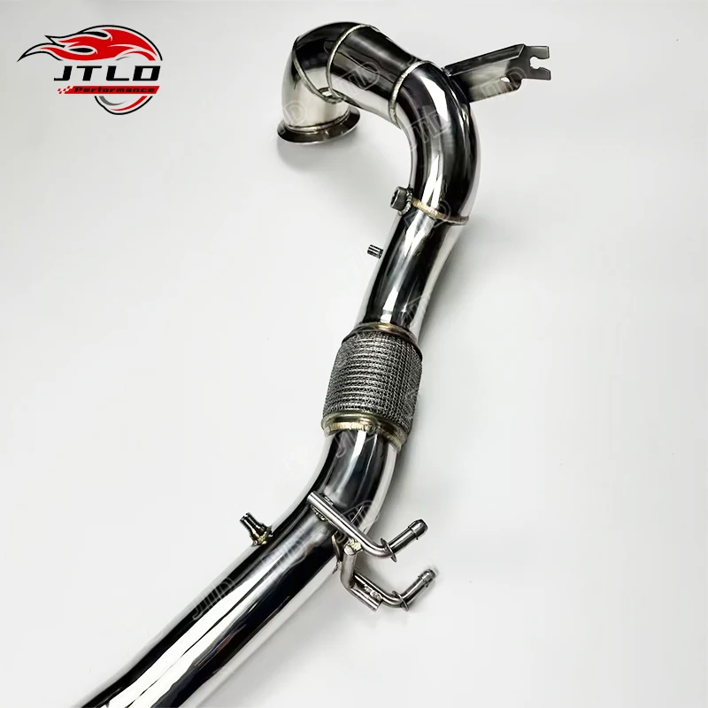 

Выхлопная труба JTLD для VW GOLF 8 MK8 GTI 2.0T с OPF, прямая, из нержавеющей стали 304, без катализатора, полированная, даунпайп