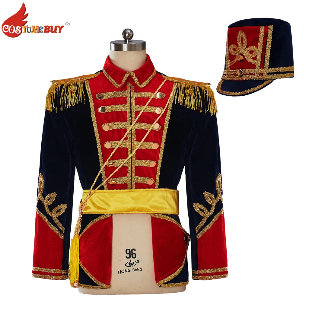 

Victorian European Royal Military Uniform, Napoleon Stage Outfits Cavalry Knight Men's Costume Officer Jacket with Army Hat