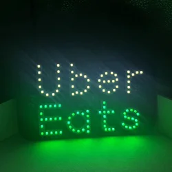 Light Sign for Car with USB Plug 12V Charge, Blue Glowing, 7.4
