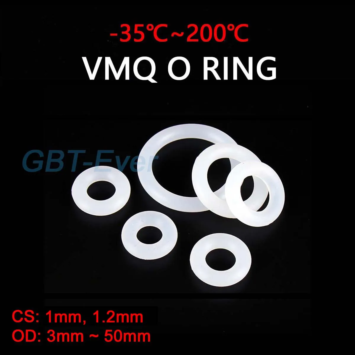 

VMQ White Silicone O-Ring Gasket CS 1/1.2mm OD 3mm ~ 50mm Silicon O Ring Washer Food Grade Sealing Ring Waterproof&Insulated