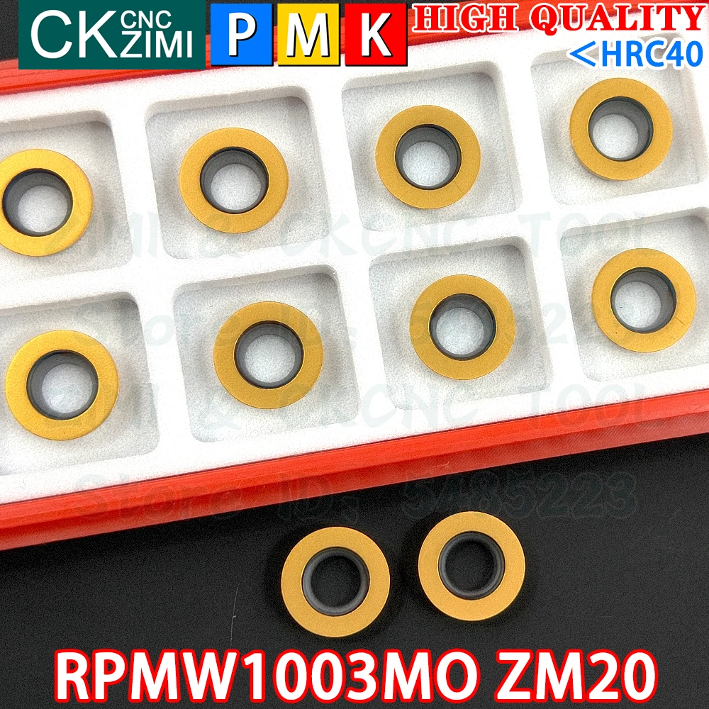 RPMW1003MO ZM20 RPMW 1003 MO ZM20 R5 Insertos de carburo Insertos de fresado redondos Fresado frontal Herramientas intercambiables Herramientas de torno de metal CNC Para Acero Acero Inoxidable