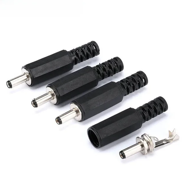 10 szt. 3.5mm jack czarny 3.5mm x 1.35mm wtyk męski zasilacza prądu stałego — zdjęcie 2