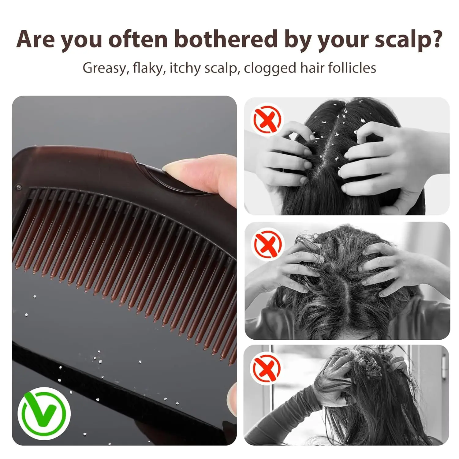 Dandruff Massage Comb, For Healthier Scalp And Better Hair Quality, Suitable For Men And Women, Multifunctional Energy Comb, Hollow Toothbrush For Scalp Massage/Dandruff/Oil Removal, Hair Tools,Hair I image 7