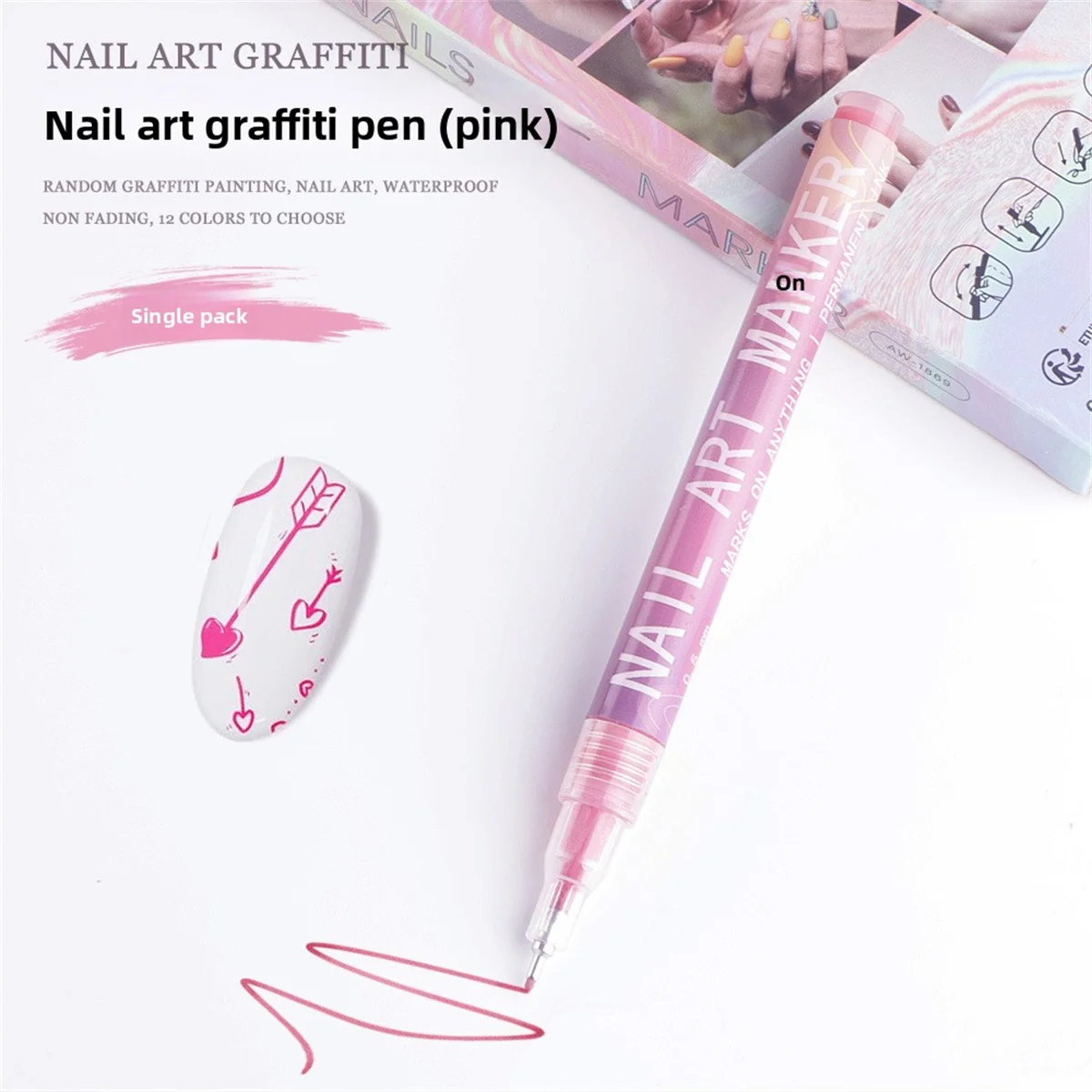 Ensemble de marqueurs pour Nail Art, surbrillance acrylique, peinture à la main, stylo Graffiti pour débutants, outils de manucure professionnels