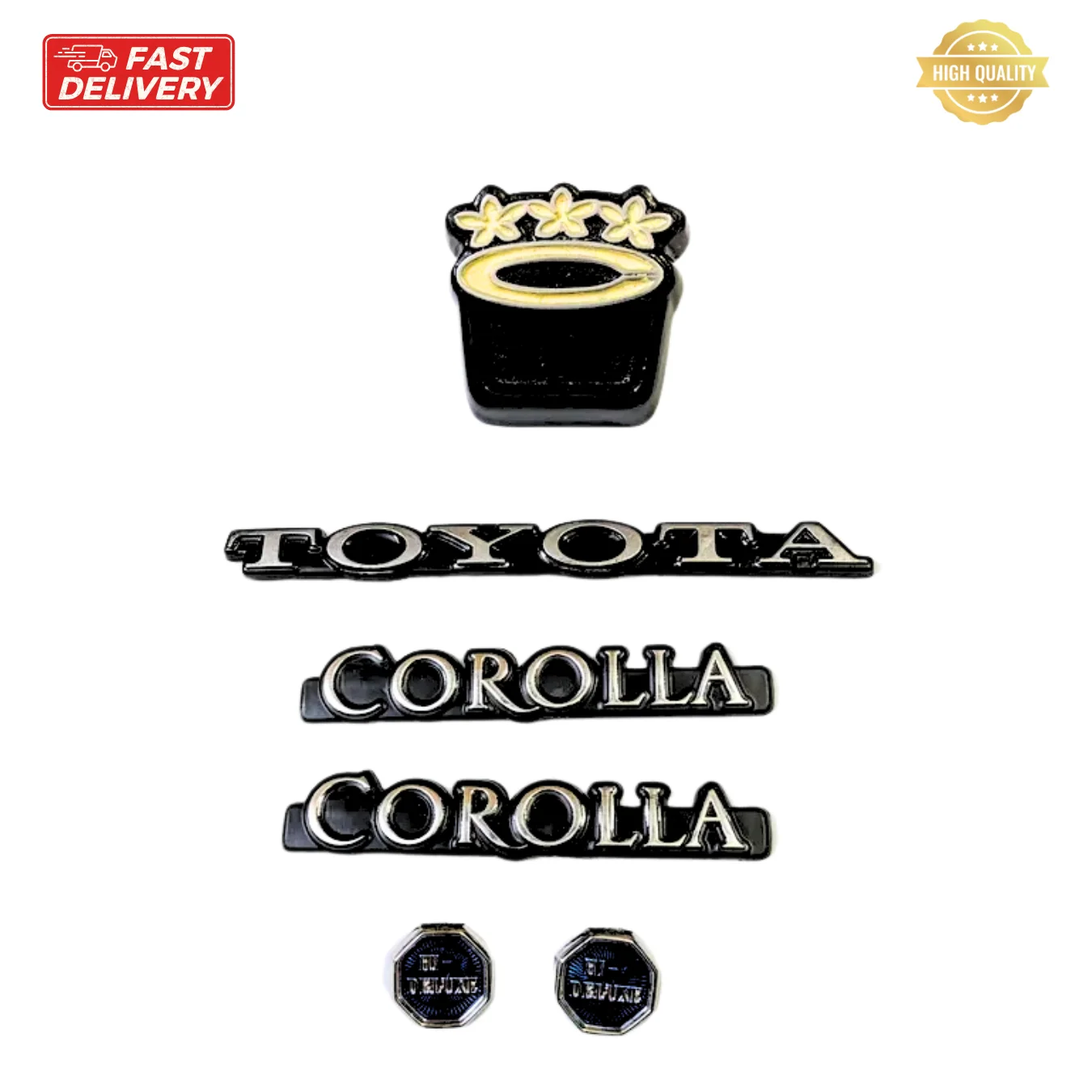 

Toyota Corolla KE30, KE35, KE36, TE31 Эмблемы с логотипом на заднее крыло и переднюю решетку из АБС-пластика