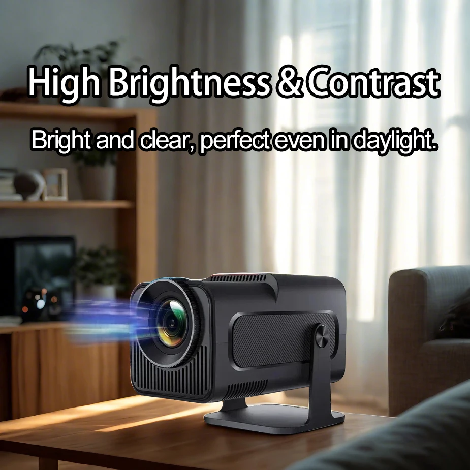 Portable Mini Projector 4K 1080P Full HD 5G WiFi 6 BT5.0 Automatic Horizontal Correction 180 ° Rotatable Outdoor Smart Projector