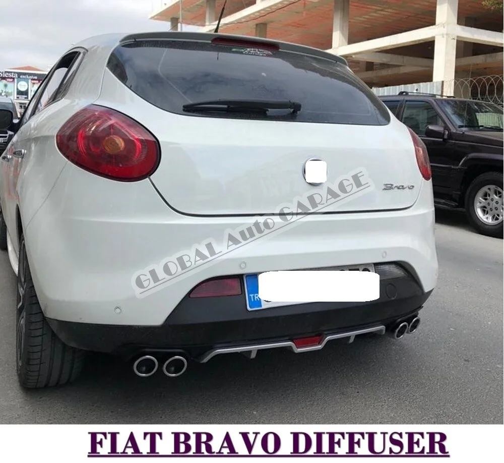 For Fiat Bravo Diffüser Extension Rear Bumper Attachment Car Styling Auto Accessory Exhaust Universal Spoiler Sill Spilitter